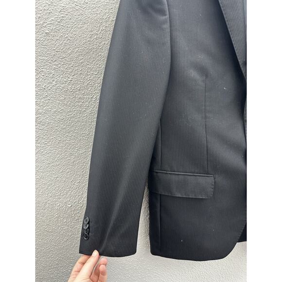 Apt 9 Mens Blazer Size 38S Black Two Button Up Sports Coat - Picture 2 of 12